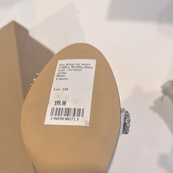 NINA Women's Ivory Vauna Ankle Strap Sandal $108.95 Rows of crystals shimmer 5 - Picture 7 of 10